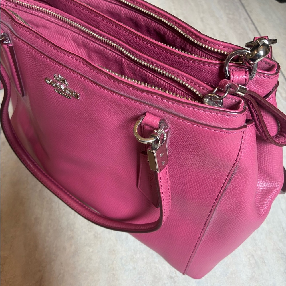 Coach Pink Crossgrain Leather Christie Satchel Bag